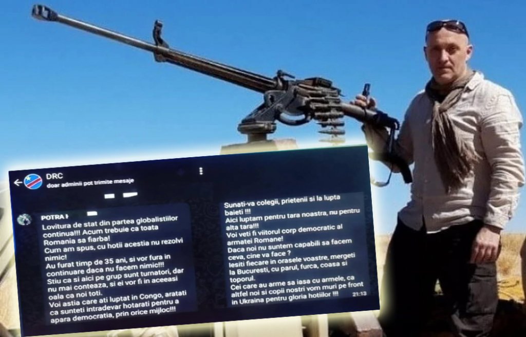 Mesajul lui Potra pentru mercenarii plătiţi să ucidă în Congo: "Mergeți la București, cu parul, furca, coasa și toporul (...) pentru a apăra democraţia, prin orice mijloc”