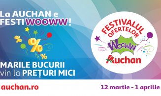 La Festivalul Ofertelor Wooww la Auchan, ai reduceri masive la peste 1.600 de produse. Descoperă primele oferte!  