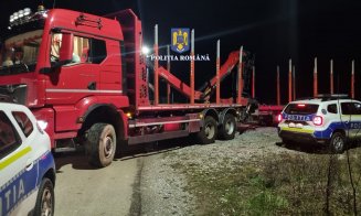 TIR de 250.000 de euro, folosit la transport FICTIV de lemne, confiscat la Cluj. Doi bărbați puși sub control judiciar