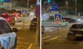 Incident în traficul din Cluj: Un șofer care circula pe contrasens a lovit o mașină și a fugit de la locul faptei