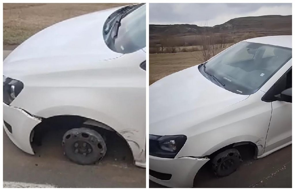 Ce spun polițiștii despre șoferul care a condus fără cauciucuri pe un drum din Cluj. Bărbatul a fost internat în spital