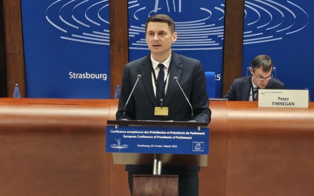 Mircea Abrudean, în fața președinților de parlamente din Consiliul Europei: "România este pregătită să fie alături de voi toți pentru a susține democrația în Europa"