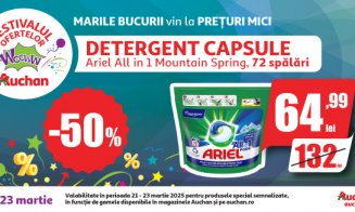 Reducerile mari continuă! Festivalul Ofertelor Wooww la Auchan aduce prețuri senzaționale!