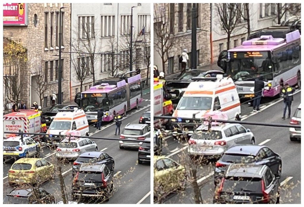 Cum s-a produs accidentul de pe Bulevardul 21 Decembrie din Cluj, în care un bărbat a rămas încarcerat