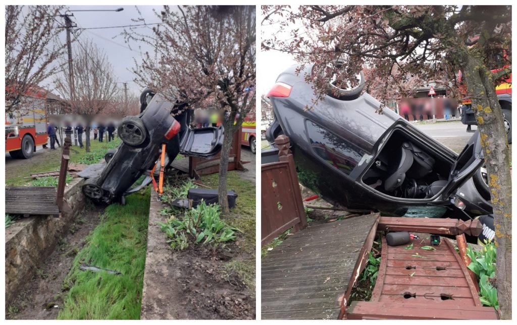 Accident GRAV în Cluj: Patru victime, printre care un tânăr încarcerat. Elicopterul SMURD a intervenit
