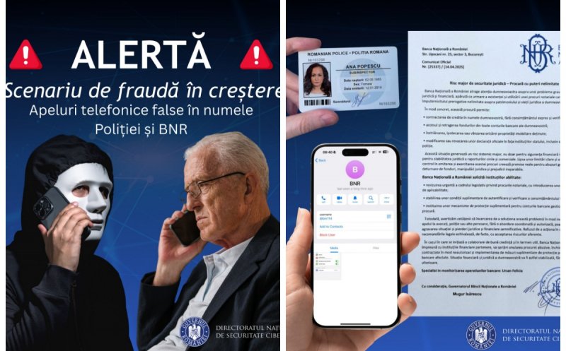 Alertă DNSC: Un nou tip de fraudă telefonică în România. Victimele, manipulate în numele Poliției și BNR