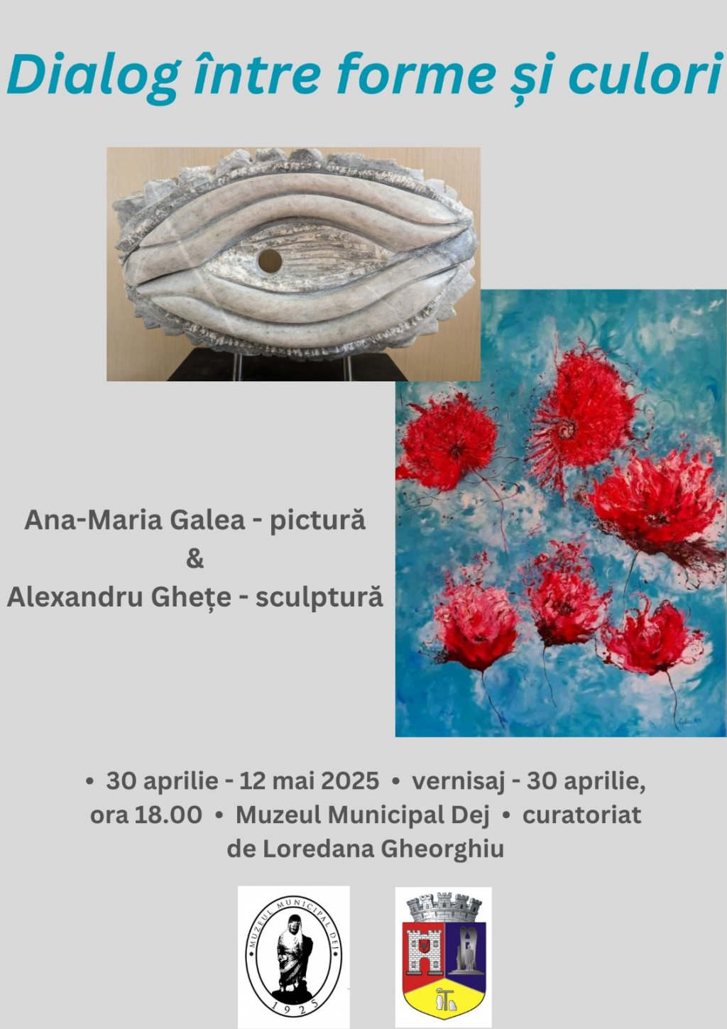 „Dialog între forme și culori”, expoziție de pictură și sculptură la Muzeul Municipal din Dej