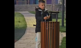 Gest SUPERB al unui băiețel din Cluj. S-a apucat să strângă gunoaiele dintr-un parc: „Ai făcut un întreg oraș să zâmbească”