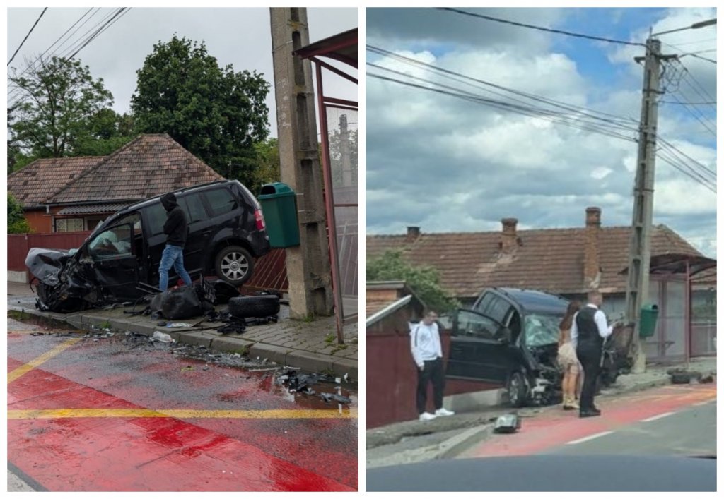 Cum s-a produs accidentul din Gilău în urma căruia un autoturism a sfârșit înfipt într-un gard. Doi tineri au ajuns la spital