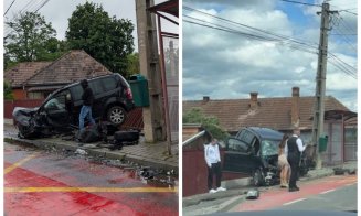 Cum s-a produs accidentul din Gilău în urma căruia un autoturism a sfârșit înfipt într-un gard. Doi tineri au ajuns la spital