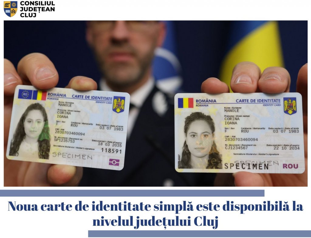 Noul buletin simplu este disponibil în județul Cluj. Atenție, NU se poate călători cu el în UE!