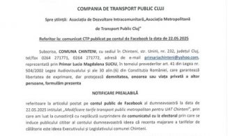 Tarife MAI MARI de azi la CTP pentru comuna Chinteni! Replica primăriței după scumpirea transportului metropolitan