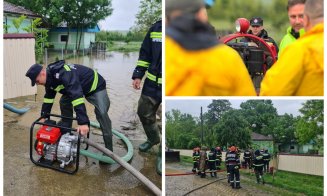 Case și gospodării sub ape! Pompierii clujeni, intervin în zonele afectate de viituri