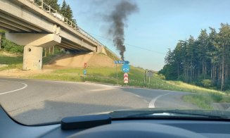 INCENDIU pe centura Vâlcele-Apahida