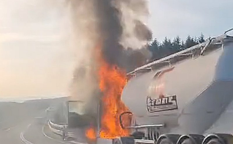 INCENDIU pe centura Vâlcele-Apahida