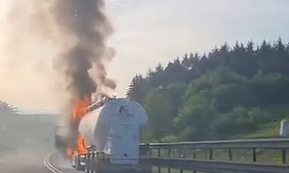 INCENDIU pe centura Vâlcele-Apahida