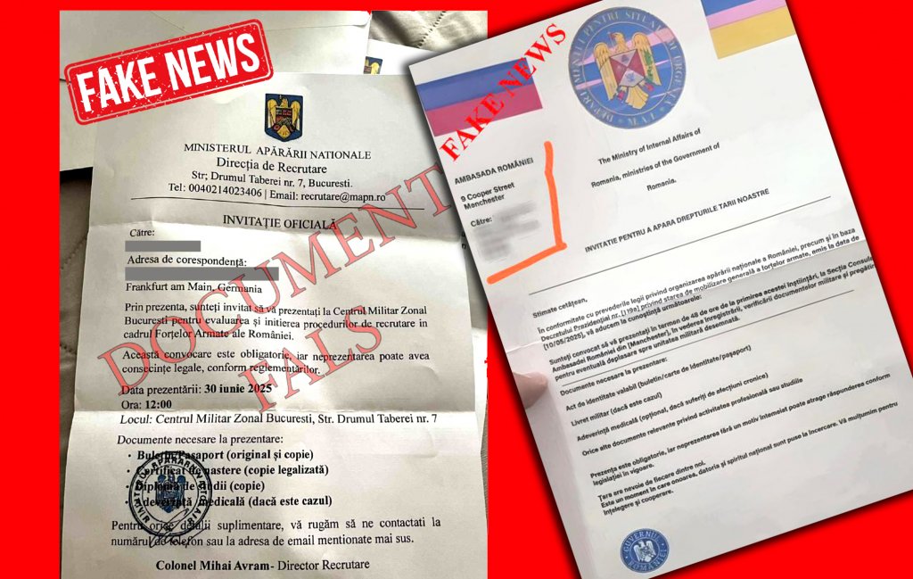 FAKE NEWS: Românii din Diaspora, chemaţi la recrutare