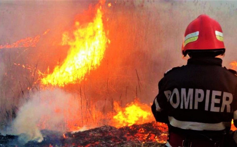 Incendiu la Jucu. Patru anexe dintr-o gospodărie au luat foc / Pompierii au intervenit cu două autospeciale