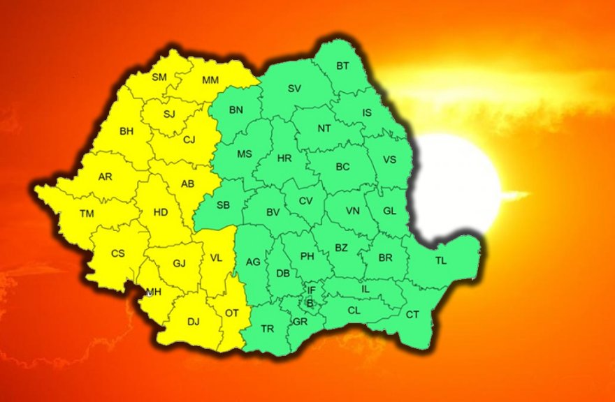 COD GALBEN de CANICULĂ în Cluj şi alte 14 judeţe din Vestul ţării