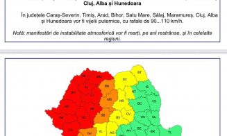Clujul sub COD ROȘU de vijelii! Vânt de peste 100 km/h