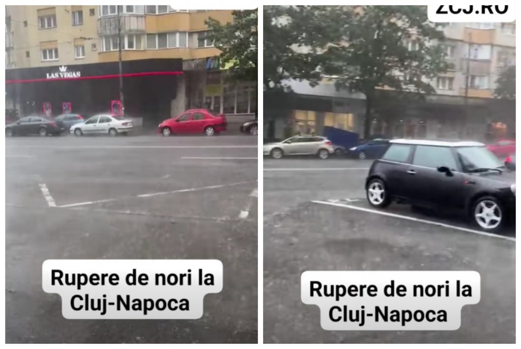 Rupere de nori la Cluj-Napoca. Cod portocaliu de vreme severă