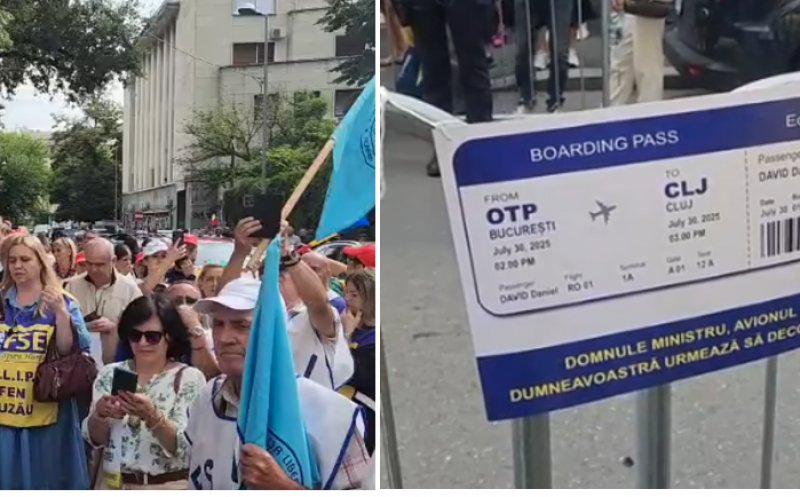 Sute de persoane la primul protest anunțat de profesori. Se cere demisia ministrului Educației: "bilet de avion" spre Cluj pentru Daniel David