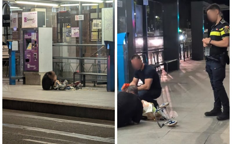„Shaorma înainte de datorie?”. Doi polițiști din Cluj, criticați pentru lipsa de reacție în fața unui bărbat căzut, considerat de ei „doar băut”