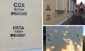Clădirile din Cluj, „decorate” peste noapte cu mesaje care promovează vânzarea de droguri. Telegram, noua metodă a traficanților