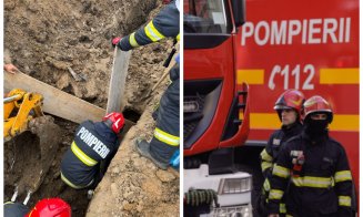 Mobilizare de forțe la Corușu, Cluj: pompierii au reușit să salveze un bărbat prins sub pământ