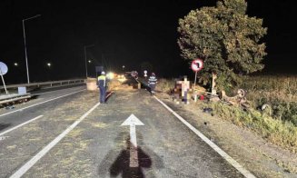 Accident devastator: o autoutilitară condusă de un clujean a lovit două căruțe. Un mort și trei răniți