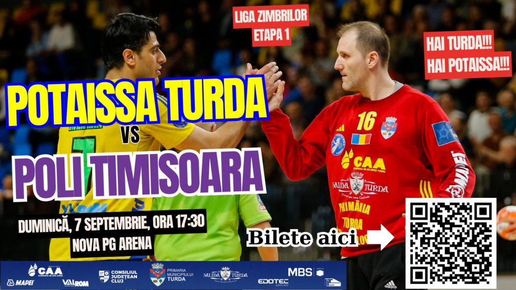 Meci spectaculos de handbal la Turda: AHC Potaissa Turda vs. Poli Timișoara. Bilete și abonamente