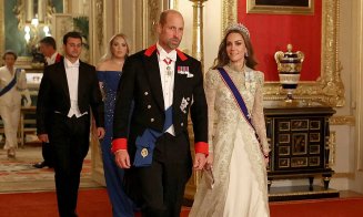 Tiara purtată de Kate Middleton la cina de stat cu Donald Trump, de la Palatul Windsor, moștenită de la prințesa Diana. Singura tiară regală pe care L
