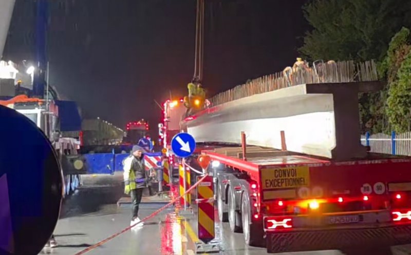 Lucrările la Centura Metropolitană Cluj avansează: a fost montată ultima grindă la pasajul spre Spitalul Regional de Urgență