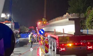 Lucrările la Centura Metropolitană Cluj avansează: a fost montată ultima grindă la pasajul spre Spitalul Regional de Urgență