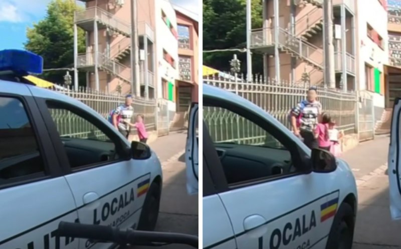 Scandal lângă o școală din Cluj-Napoca: un părinte s-a certat cu polițiștii locali chiar de față cu copilul său, care plângea. „Meritați un pumn în gură"