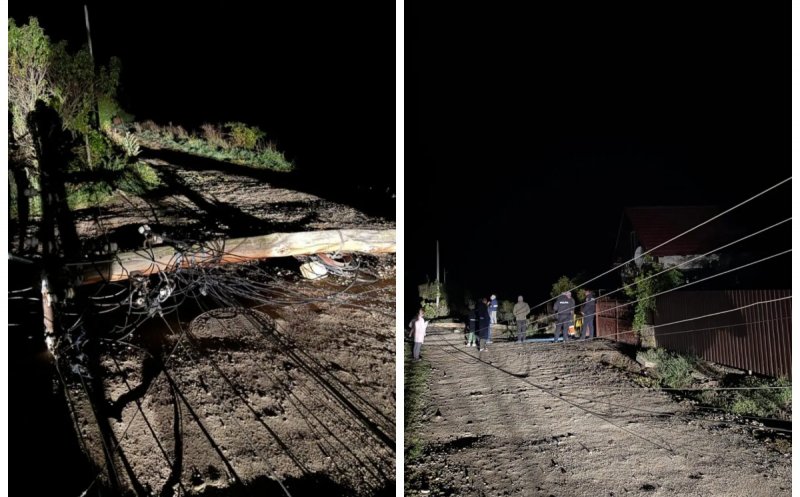 Scene ireale într-o comună din Cluj! Un bărbat a tăiat un stâlp de curent și a lăsat o stradă întreagă în beznă. Ce a urmat