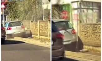 Accidentul de pe Calea Baciului din Cluj, surprins de o cameră de bord: șoferul beat a fost la un pas să calce pietonii de pe trotuar!