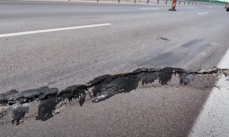 Atenție, șoferi! O porțiune din autostrada A10, sensul Aiud – Turda, s-a surpat