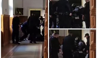 Incident violent la Curtea de Apel Cluj: un deținut agresiv, pus la pământ de mascați