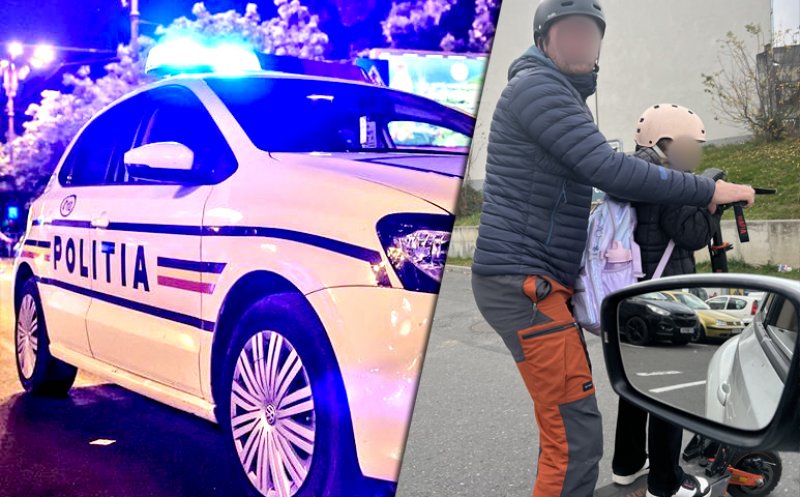 Polițiștii îl caută pe trotinetistul care își pune în pericol copilul în trafic / Clujenii: ”Am văzut multe cazuri asemănătoare pe străzile orașului”
