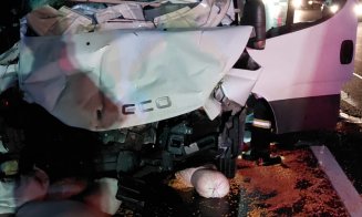 ACCIDENT pe Autostrada Transilvania cu 2 victime și 2 autoutilitare implicate