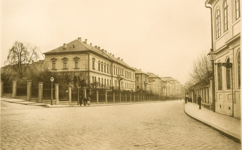 Strada Clinicilor (Mikó), colț cu strada Victor Babeș, la începutul secolului XX