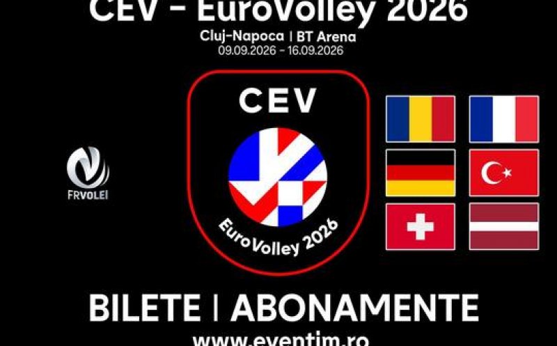 Volei masculin: S-au pus în vânzare biletele pentru meciurile din grupa D a CE2026, de la Cluj-Napoca