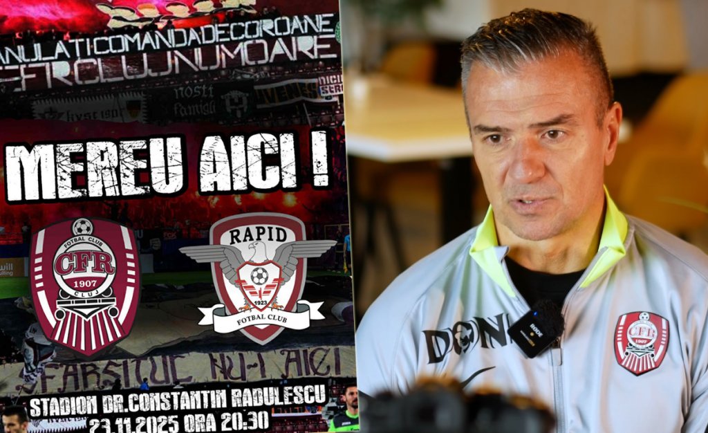 Antrenorul Daniel Pancu, mesaj pentru suporterii CFR-iști înainte de derby-ul cu Rapid, liderul Superligii