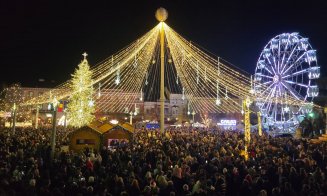 Start la sărbători! Târgul de Crăciun din Cluj-Napoca s-a deschis oficial cu un spectacol de lumini în Piața Unirii