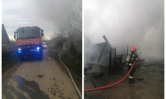 Incendiu violent într-o gospodărie din Cluj: autoturism distrus și o tânără evaluată de medici