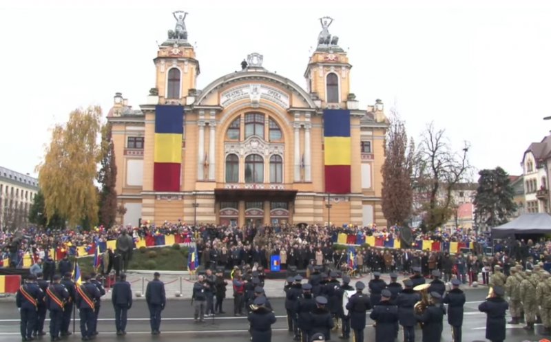 Ceremonie oficială cu ocazia Zilei Naționale a României în Piața Avram Iancu