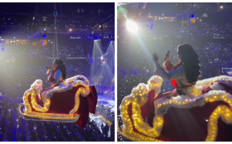 Moment magic la Cluj: Georgiana Lobonț a "zburat" deasupra a 10.000 de oameni în sania lui Moș Crăciun