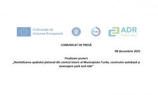 COMUNICAT DE PRESĂ: Finalizare proiect „Revitalizarea spațiului pietonal din centrul istoric al Municipiului Turda, construire autobază și amenajare park and ride”