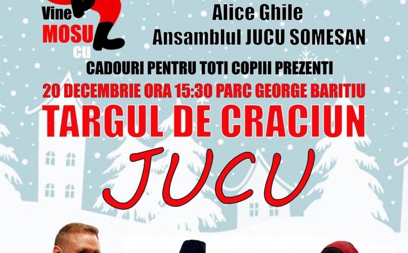 Atmosferă de sărbătoare la Jucu: Târg de Crăciun, lumini, muzică și artificii. Cei mici îl vor întâlni și pe Moș Crăciun